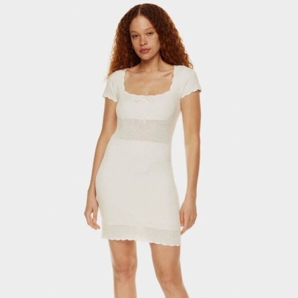 Wilfred Dresses & Skirts - Aritzia Wilfred Brown Crochet Reception Dress in Size Small